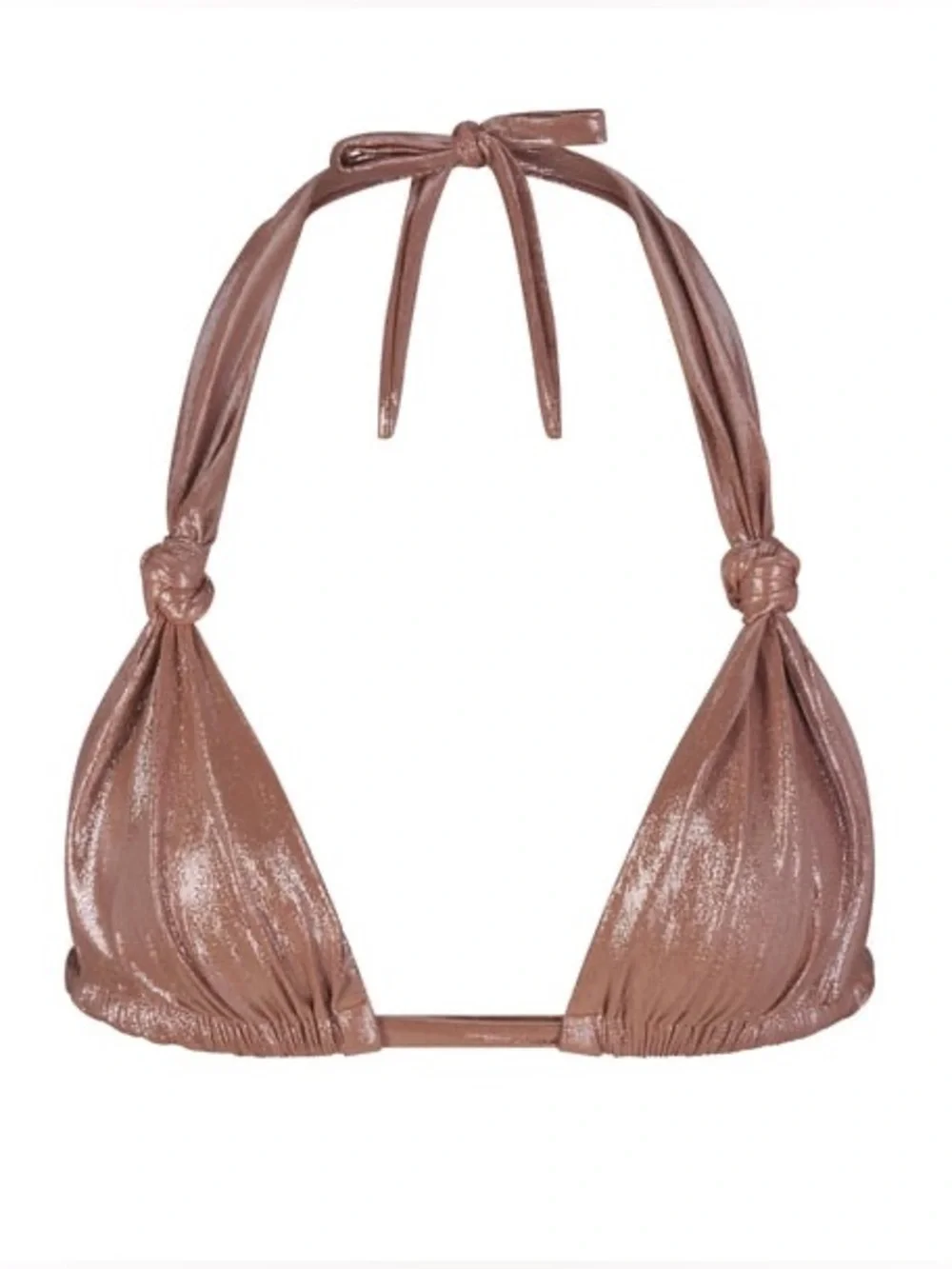 RARE SKIMS Liquid Shine Swim Knotted Micro Triangle Top in Cinnamon